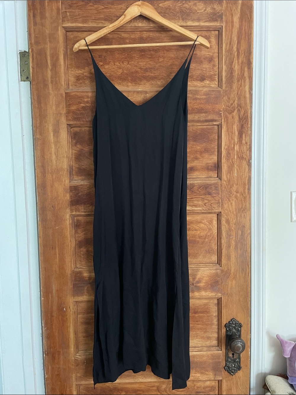 Grana Chinese Silk Slip black dress size small